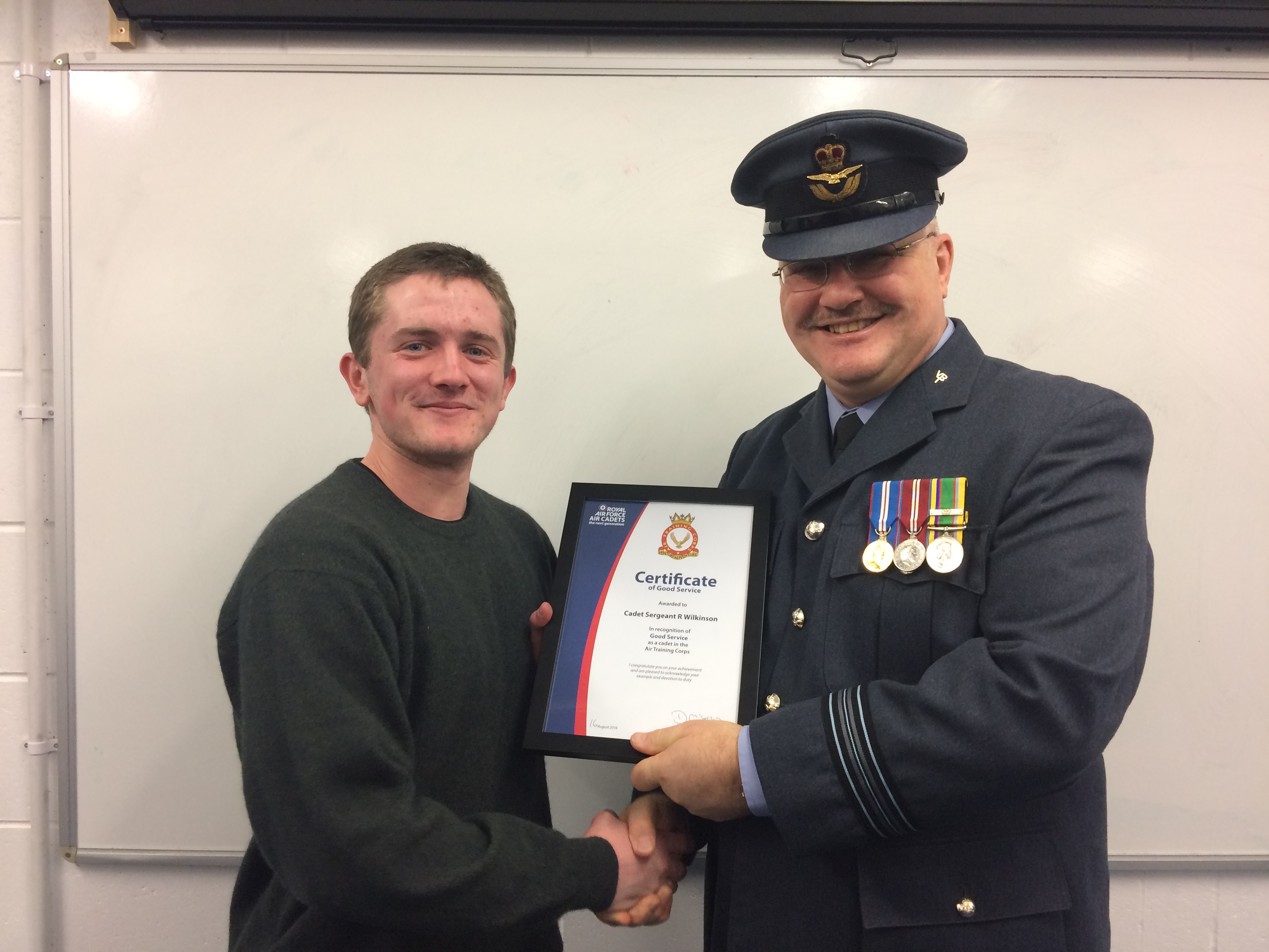 Certificate of Good Service for Sgt Wilkinson